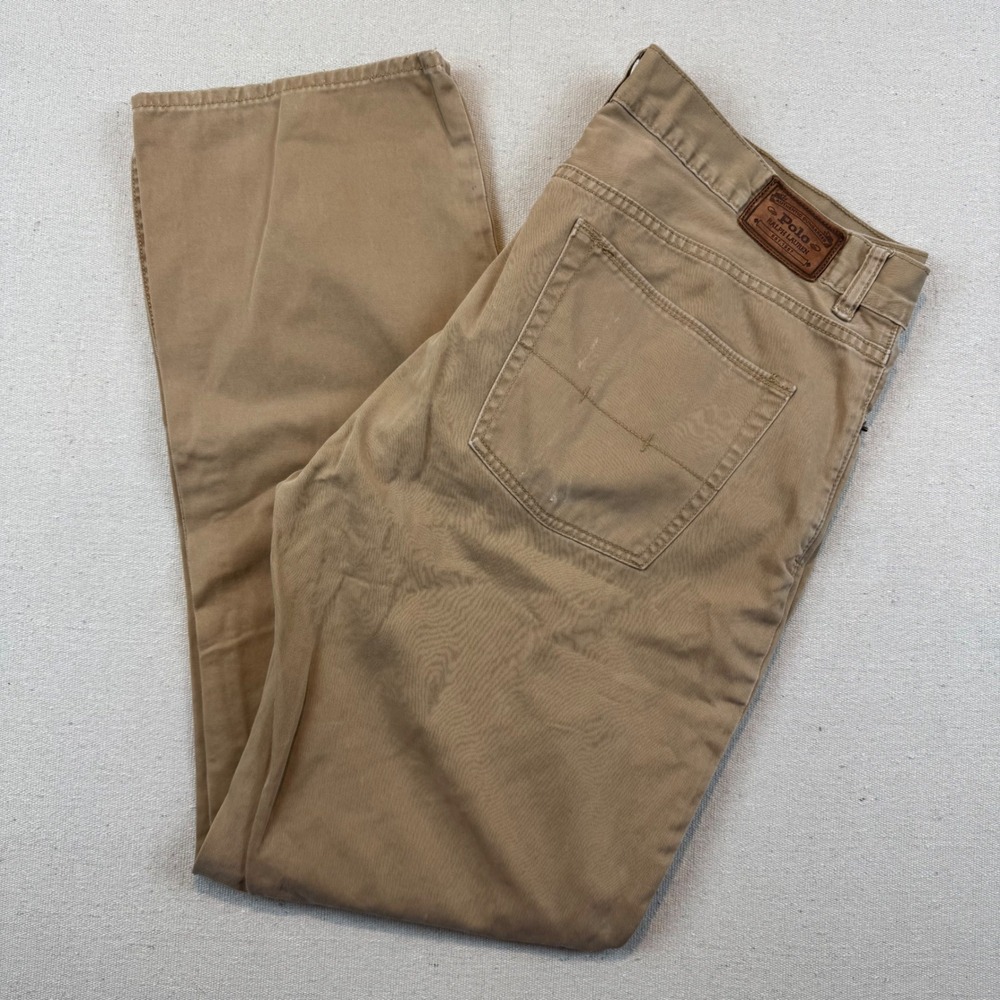 Polo Ralph Lauren 36x32 Dungarees Men Tan Cotton Twill Khaki Pants